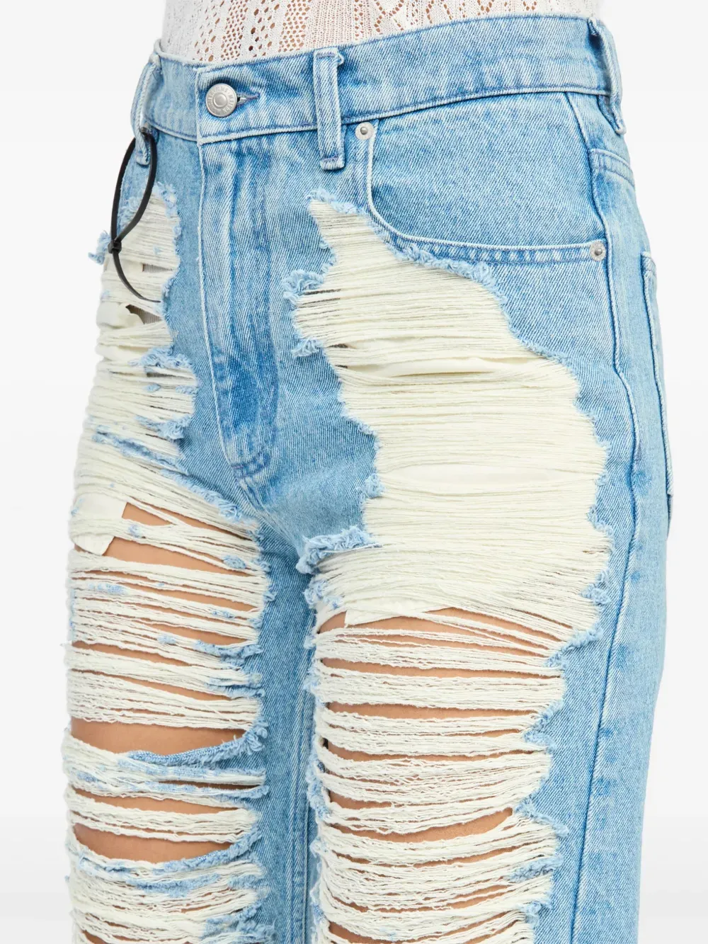 Ripped Straight Leg Jeans