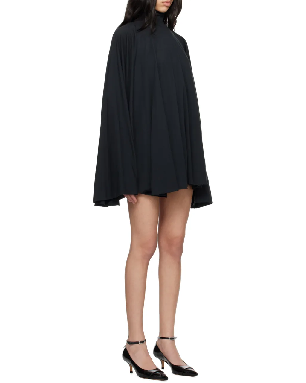Long-Sleeved High Neck Mini Dress