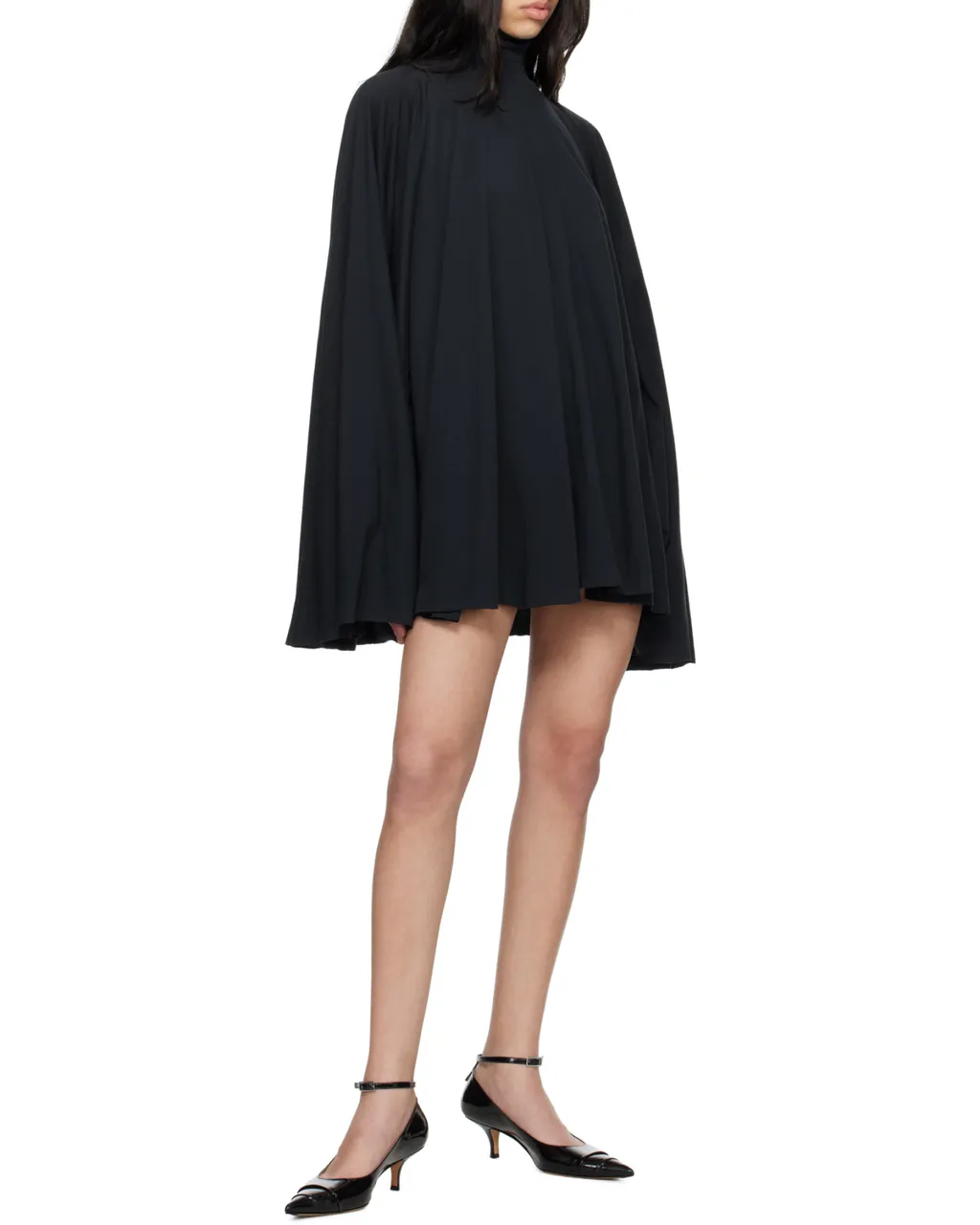 Long-Sleeved High Neck Mini Dress