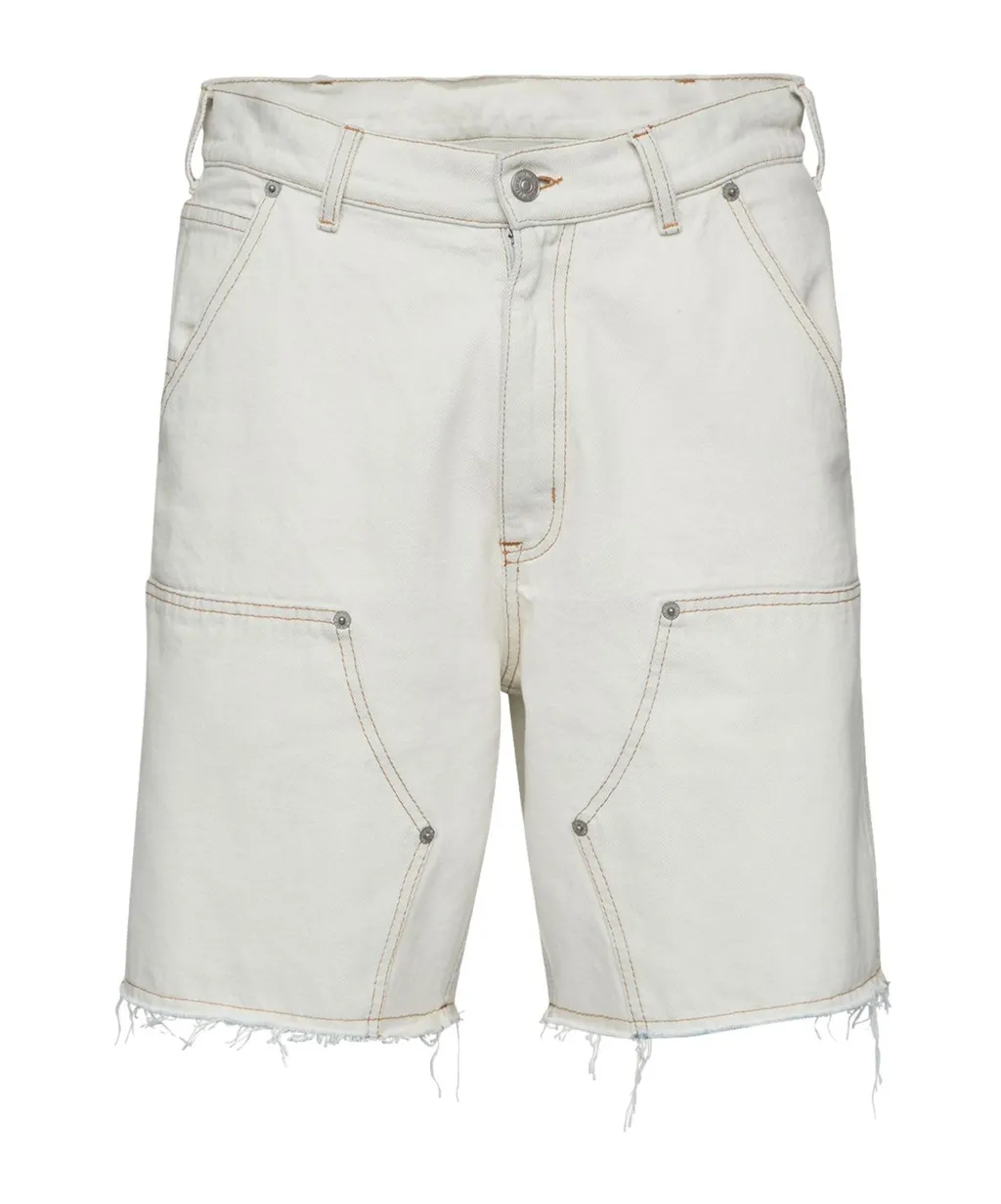 Numbers-Motif Denim Shorts