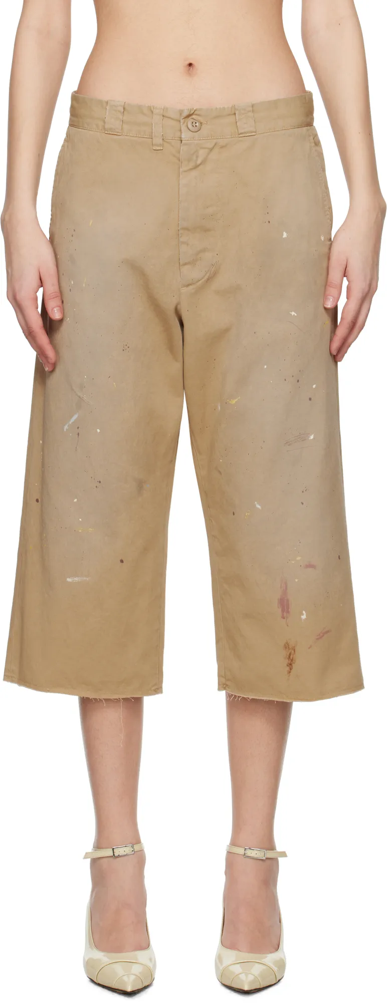 Used-Effect Bermuda Shorts