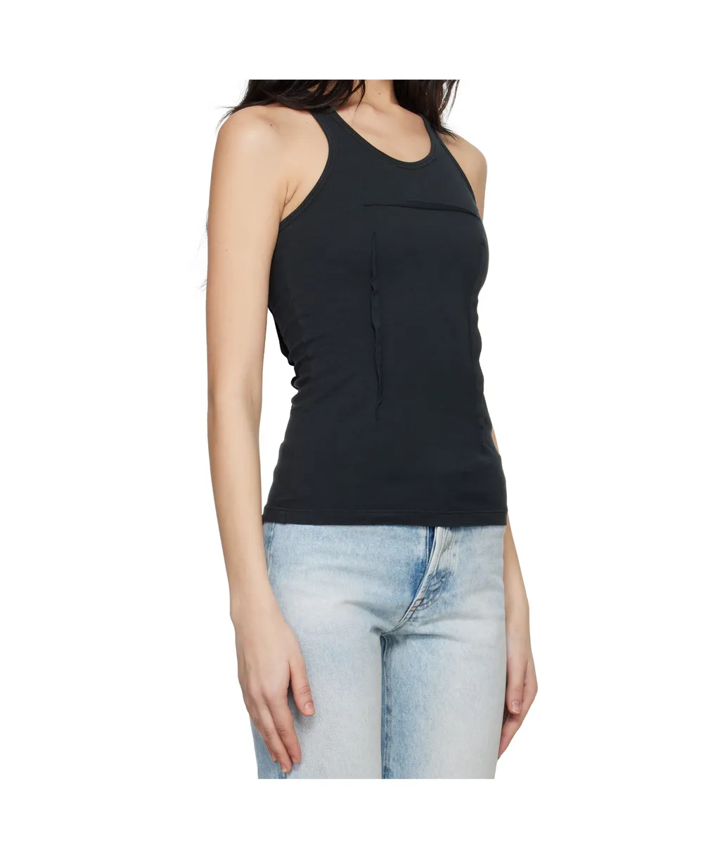 Asymmetrical-Panel Tank Top