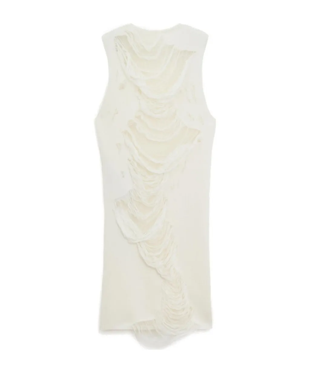 Sleeveless Distressed Dress