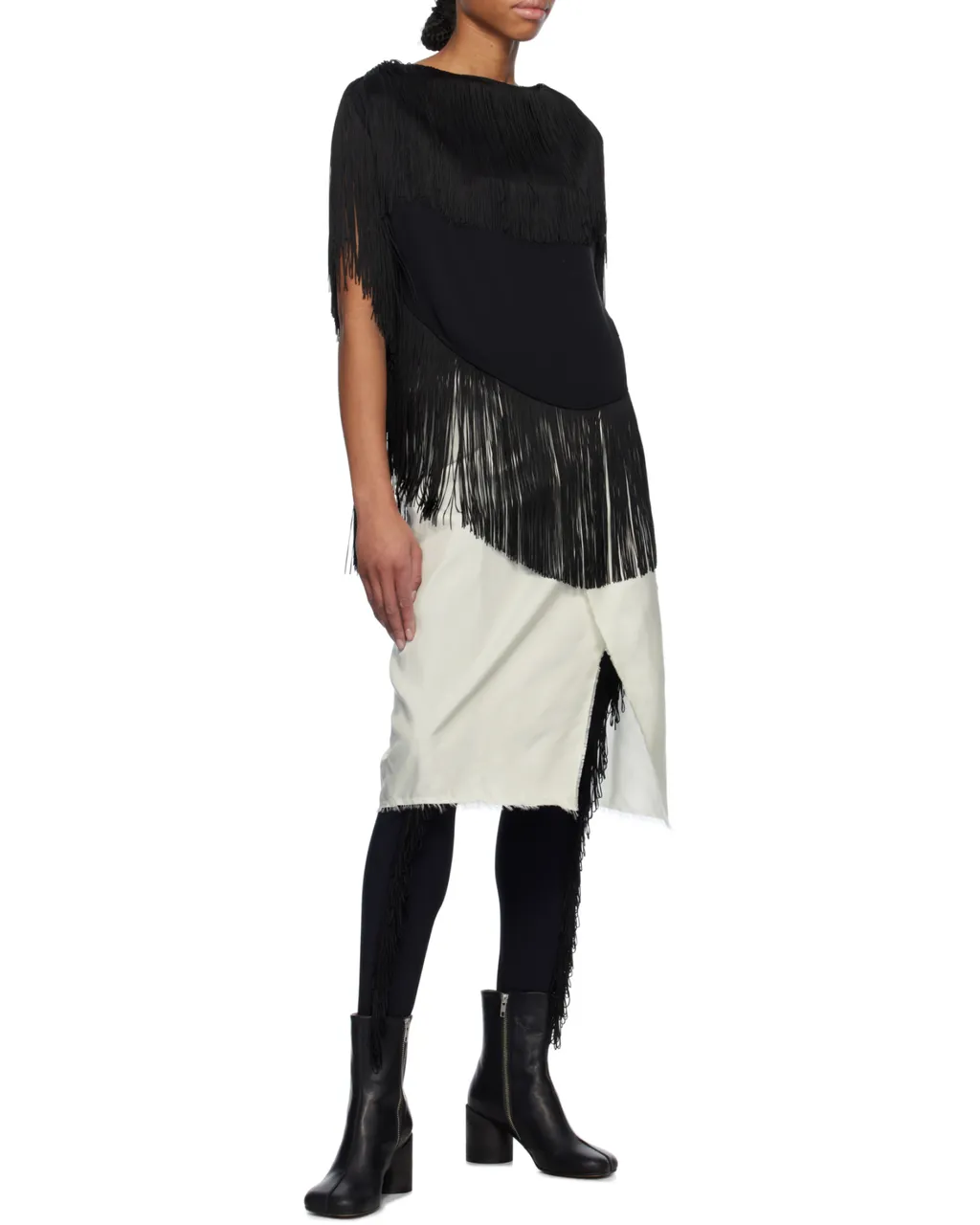 Frayed Edge Midi Skirt