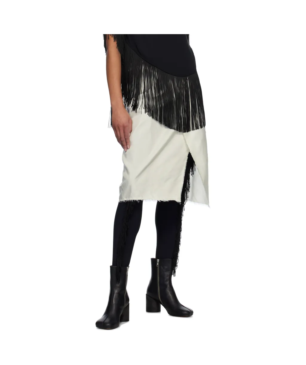 Frayed Edge Midi Skirt