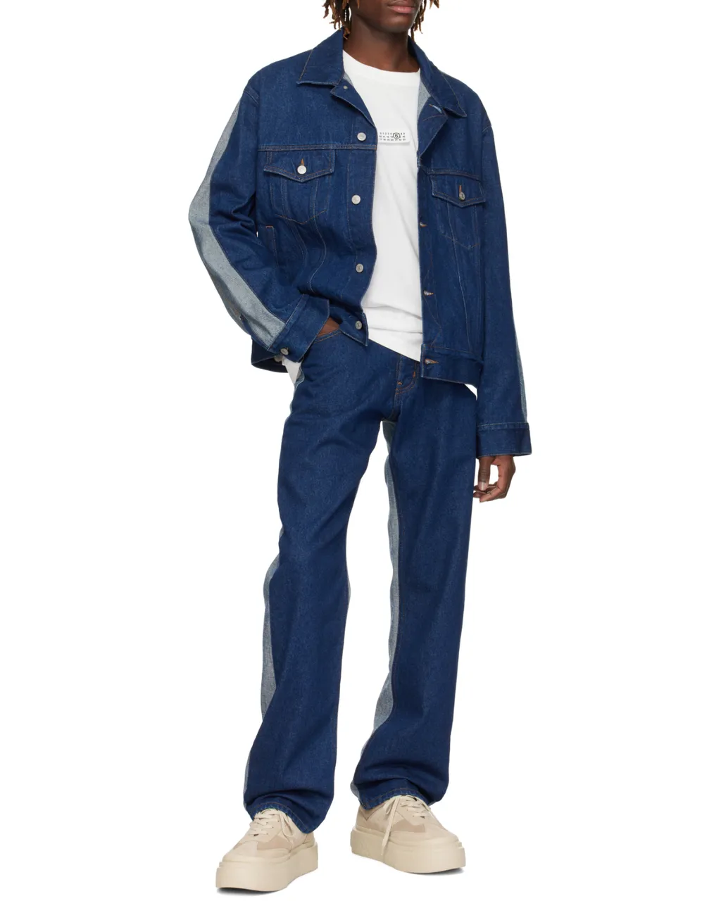 Straight Leg Panelled Jeans