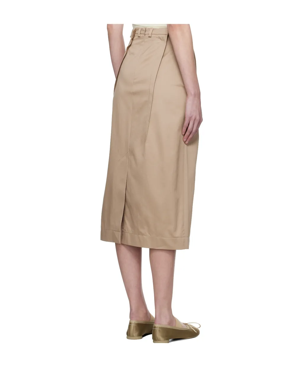 Twill Darting Midi Skirt