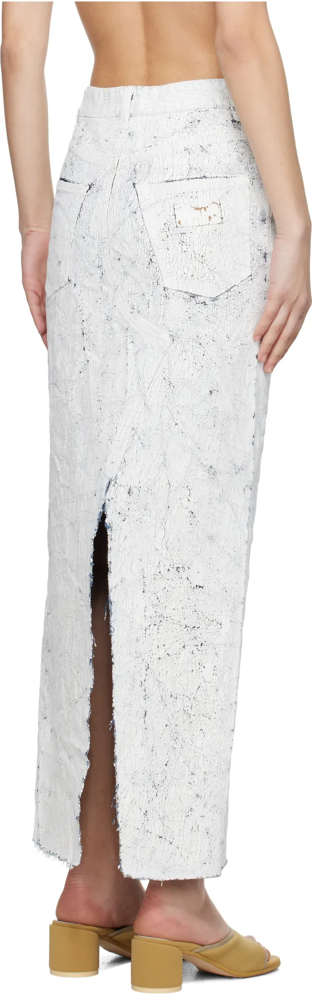 Rear Slit Midi Skirt
