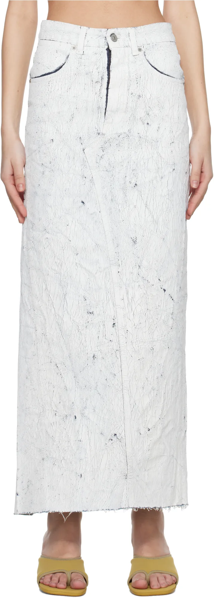 Rear Slit Midi Skirt