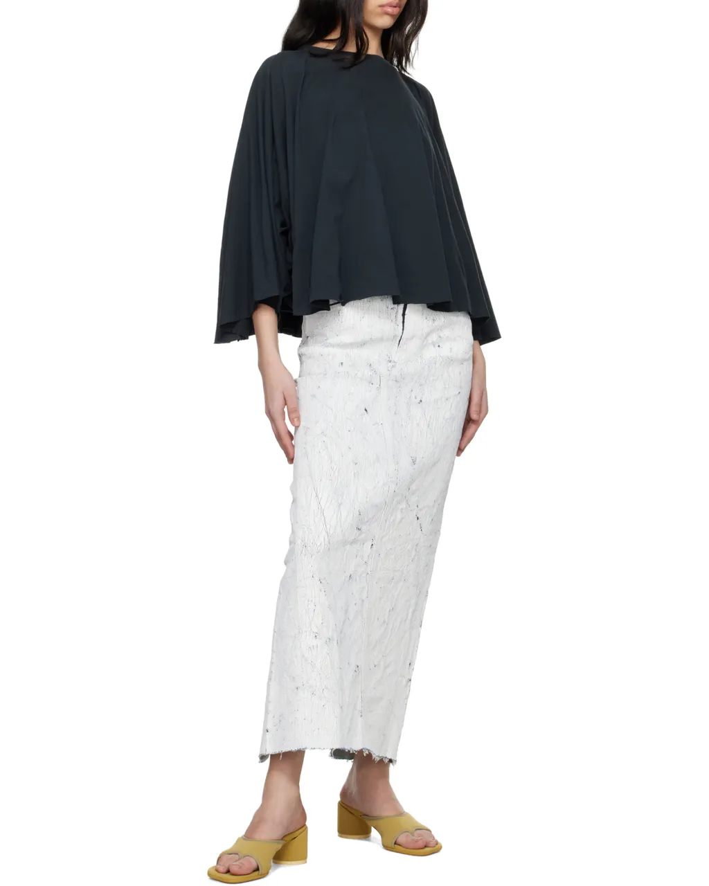 Rear Slit Midi Skirt