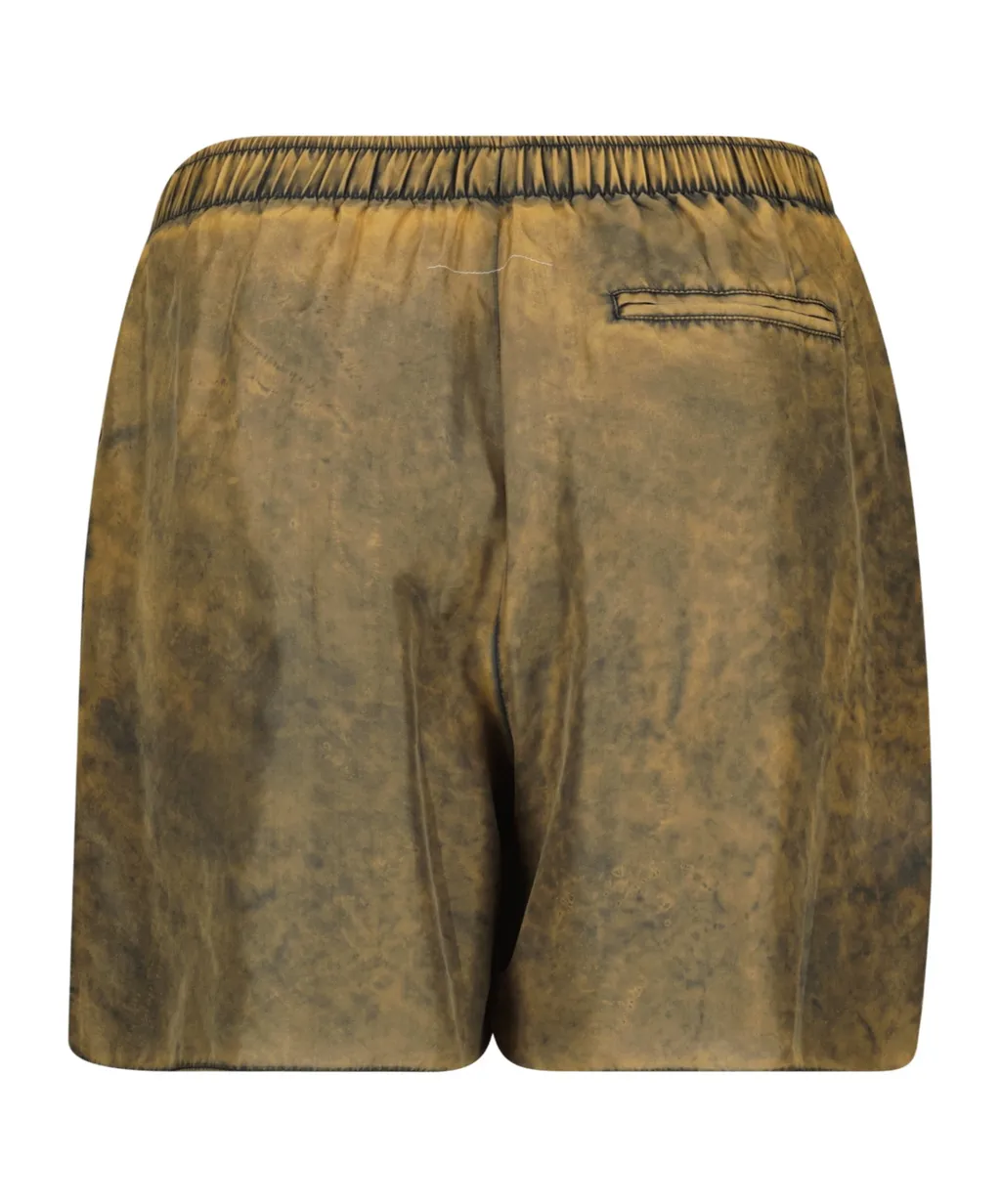 Distressed-Finish Thigh-Length Shorts