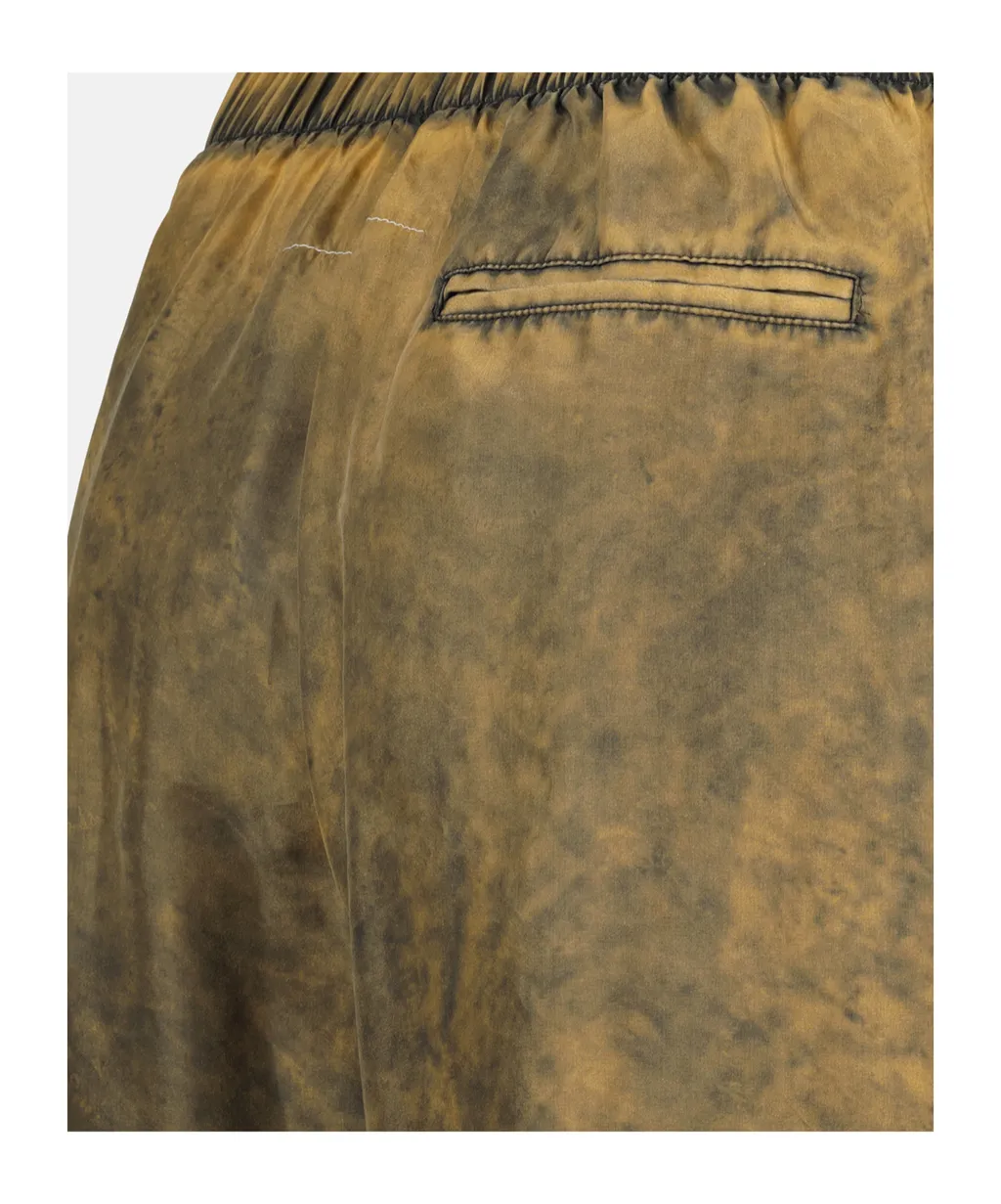 Distressed-Finish Thigh-Length Shorts