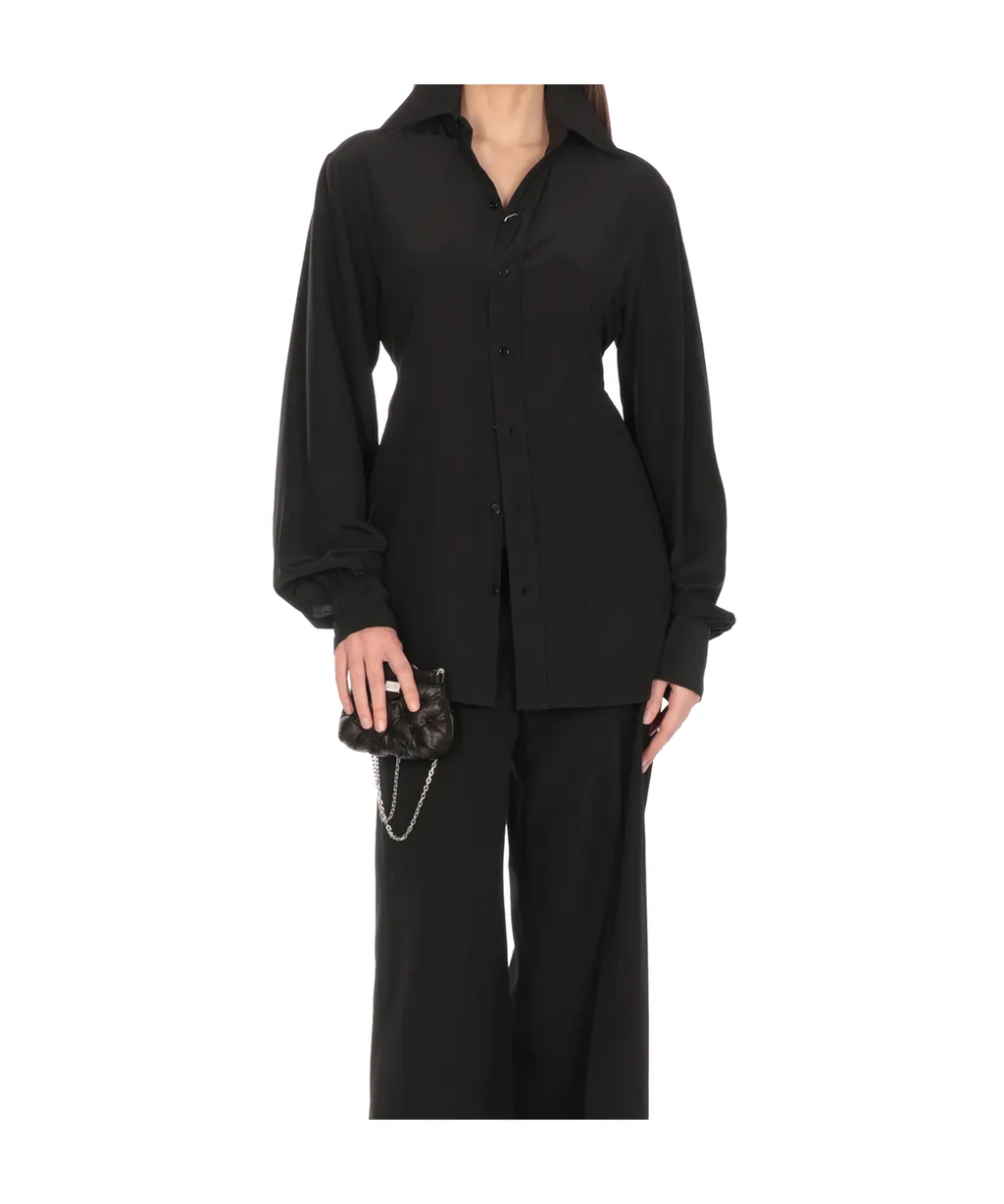 Long-Sleeved Belted Shirt