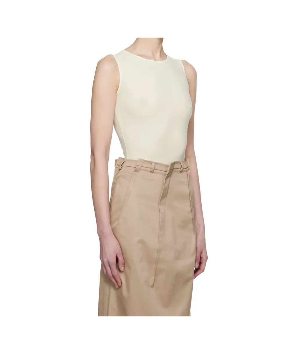 Stretch-Jersey Sleeveless Bodysuit