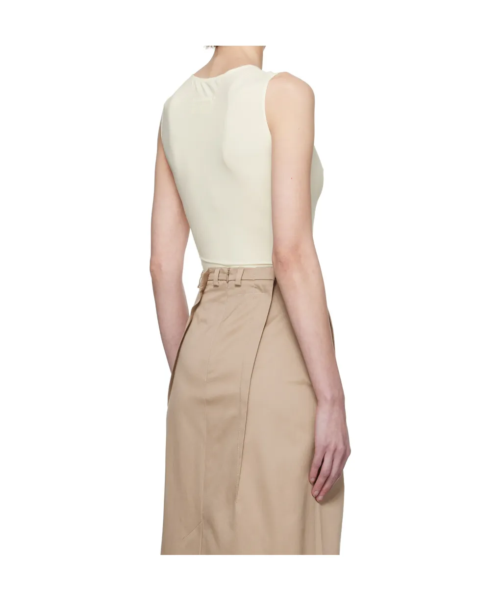 Stretch-Jersey Sleeveless Bodysuit