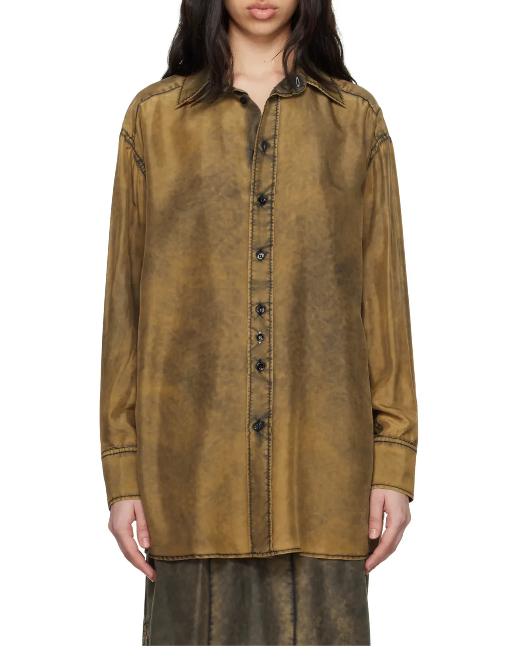 Cut-Out Detailed Tie-Dye Shirt