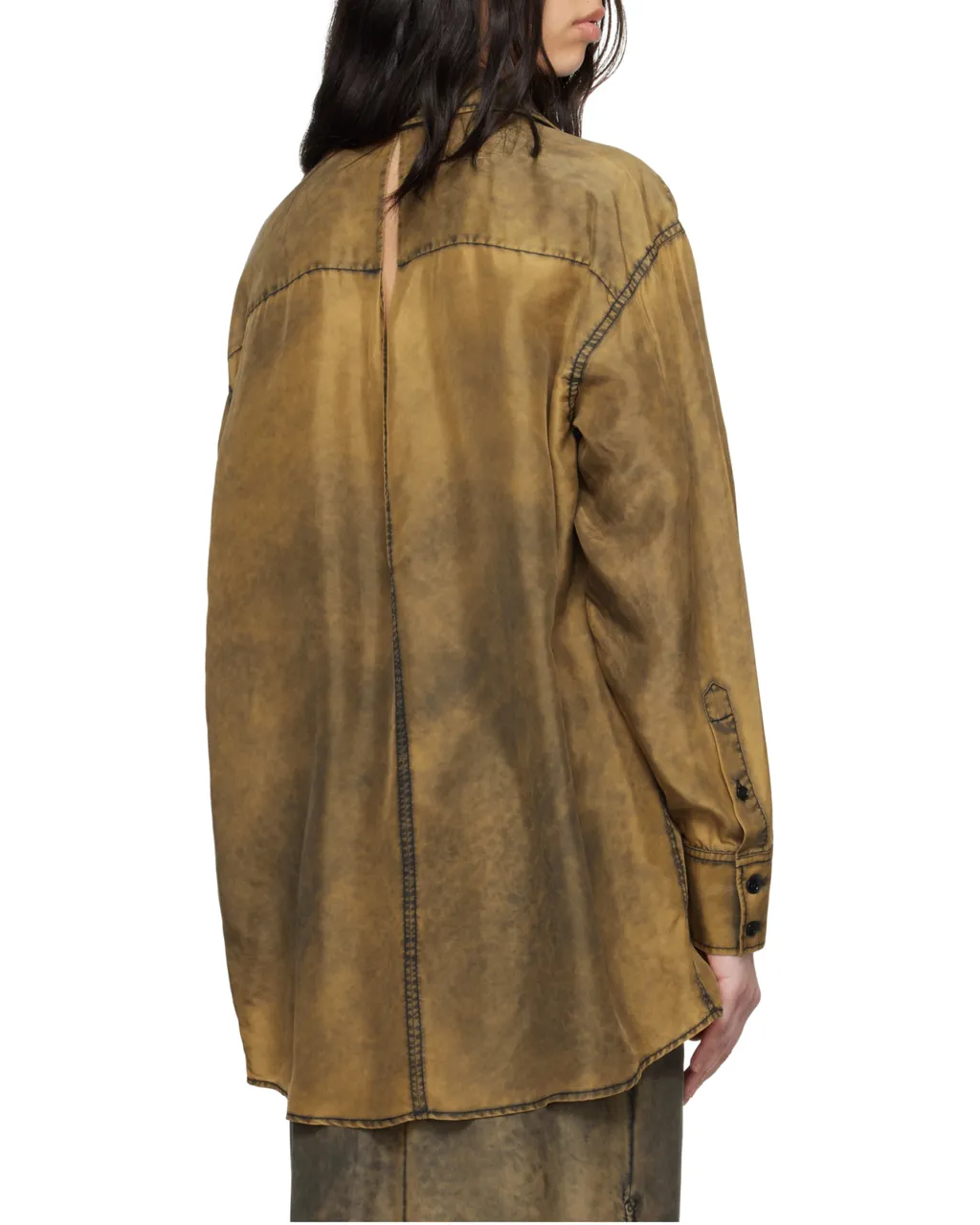 Cut-Out Detailed Tie-Dye Shirt