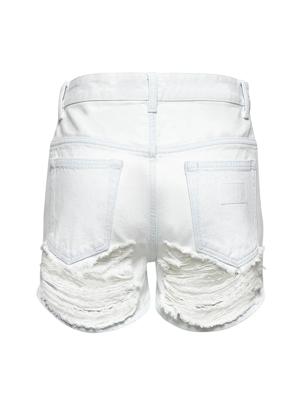 Logo Patch Distressed Shorts