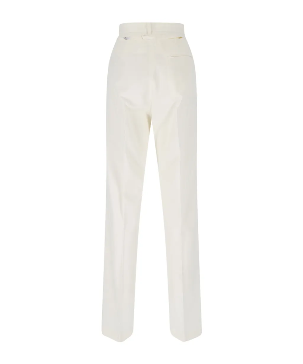 Straight-Leg Cut-Out Detailed Trousers