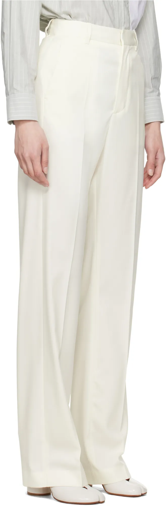 Straight-Leg Cut-Out Detailed Trousers