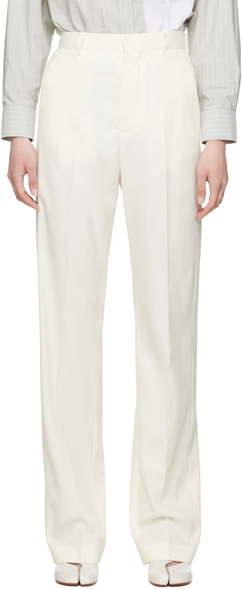 Straight-Leg Cut-Out Detailed Trousers