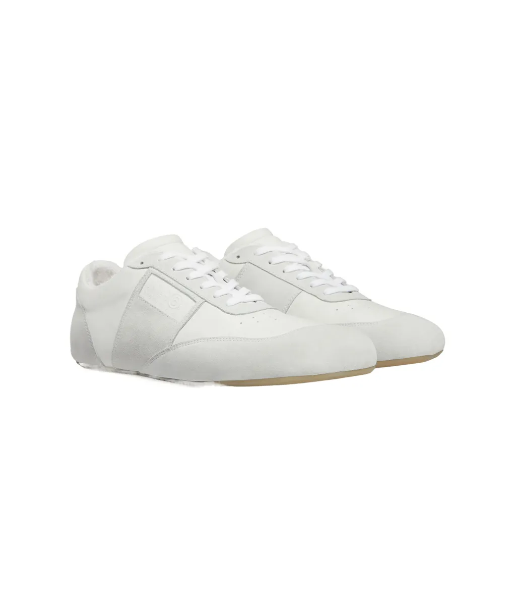 Numbers-Embossed Lace-Up Sneakers