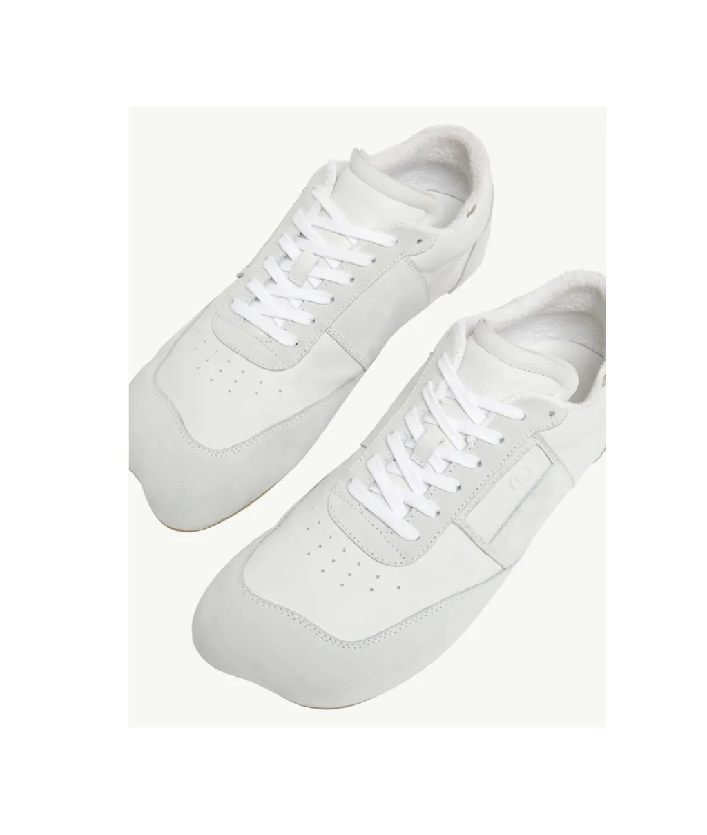 Numbers-Embossed Lace-Up Sneakers