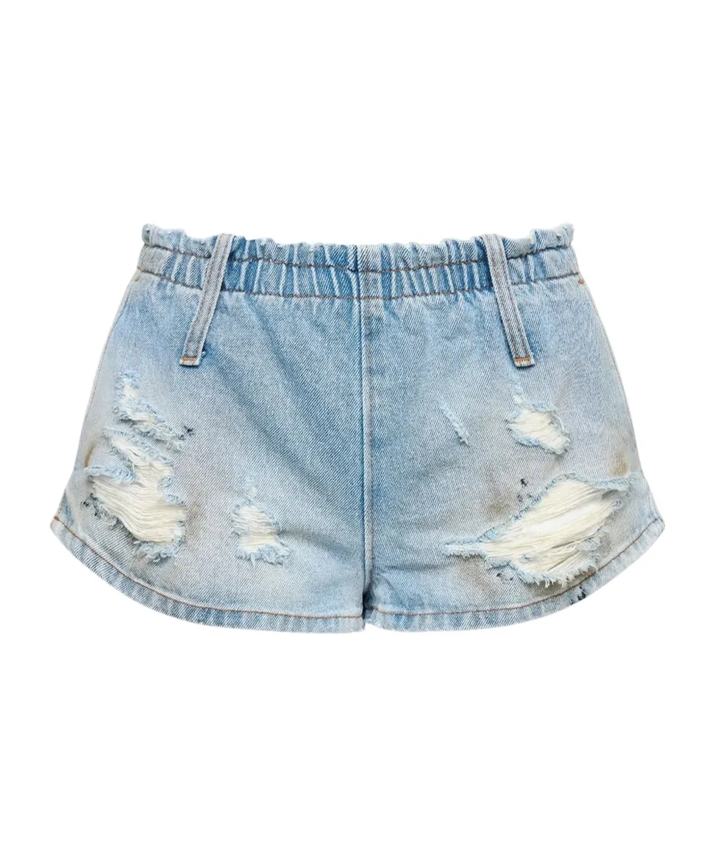 Distressed Denim Shorts