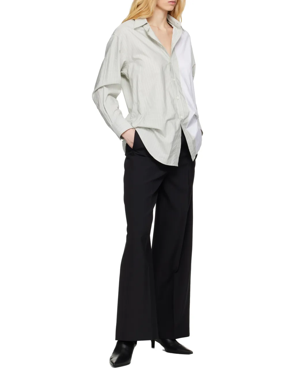 Off-Centre Wide-Leg Trousers