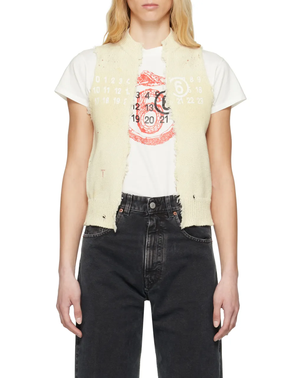 Numeric Distressed Vest