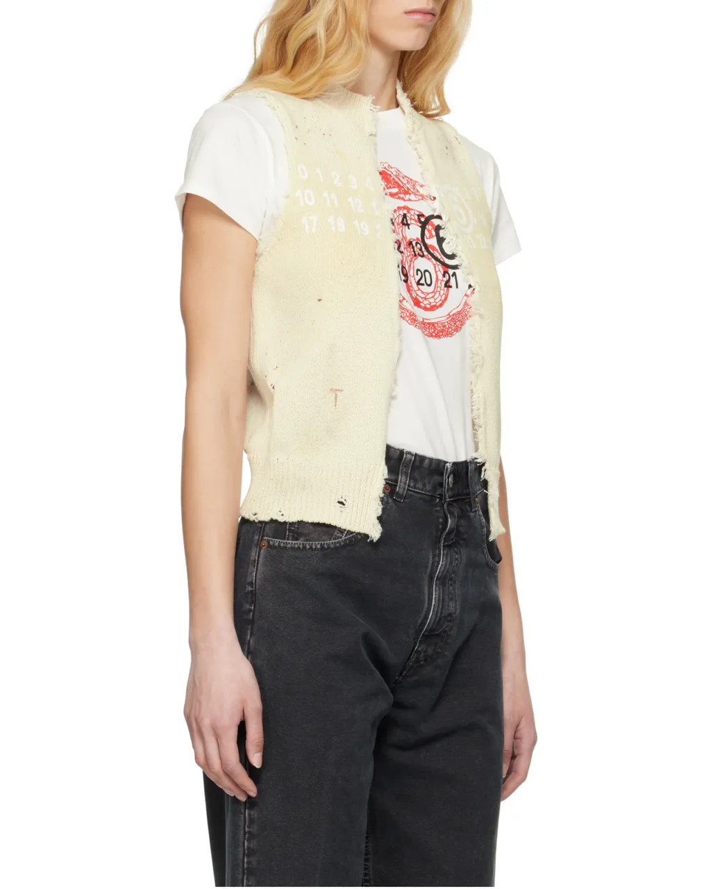 Numeric Distressed Vest