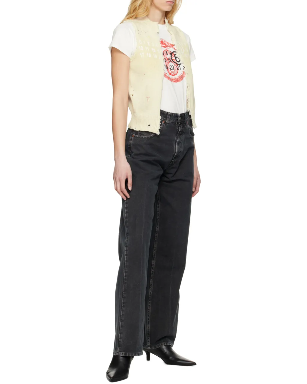 Numeric Distressed Vest