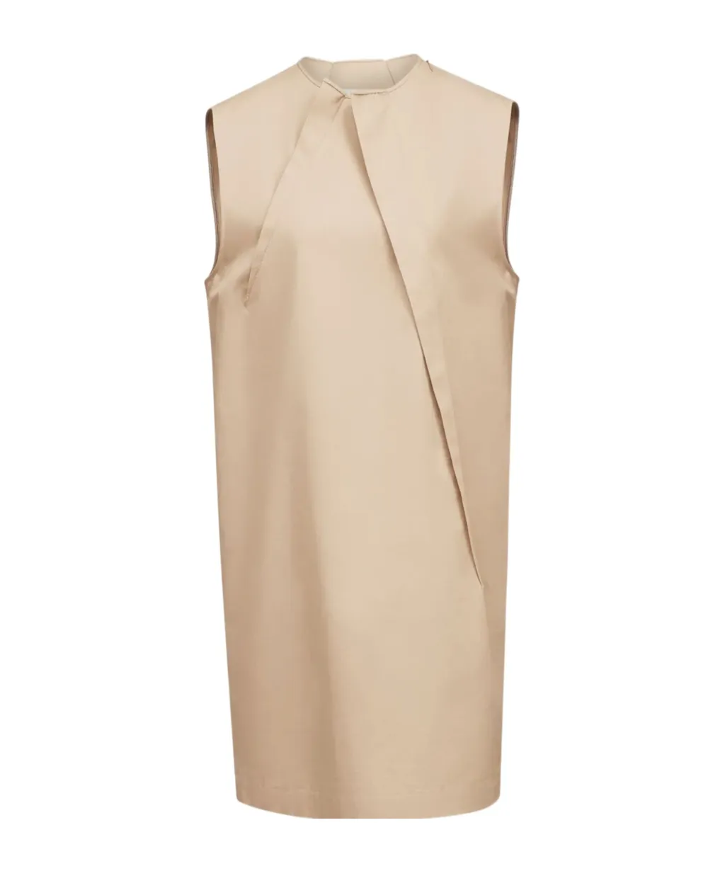 Pleat-Detail Cap Sleeved Dress