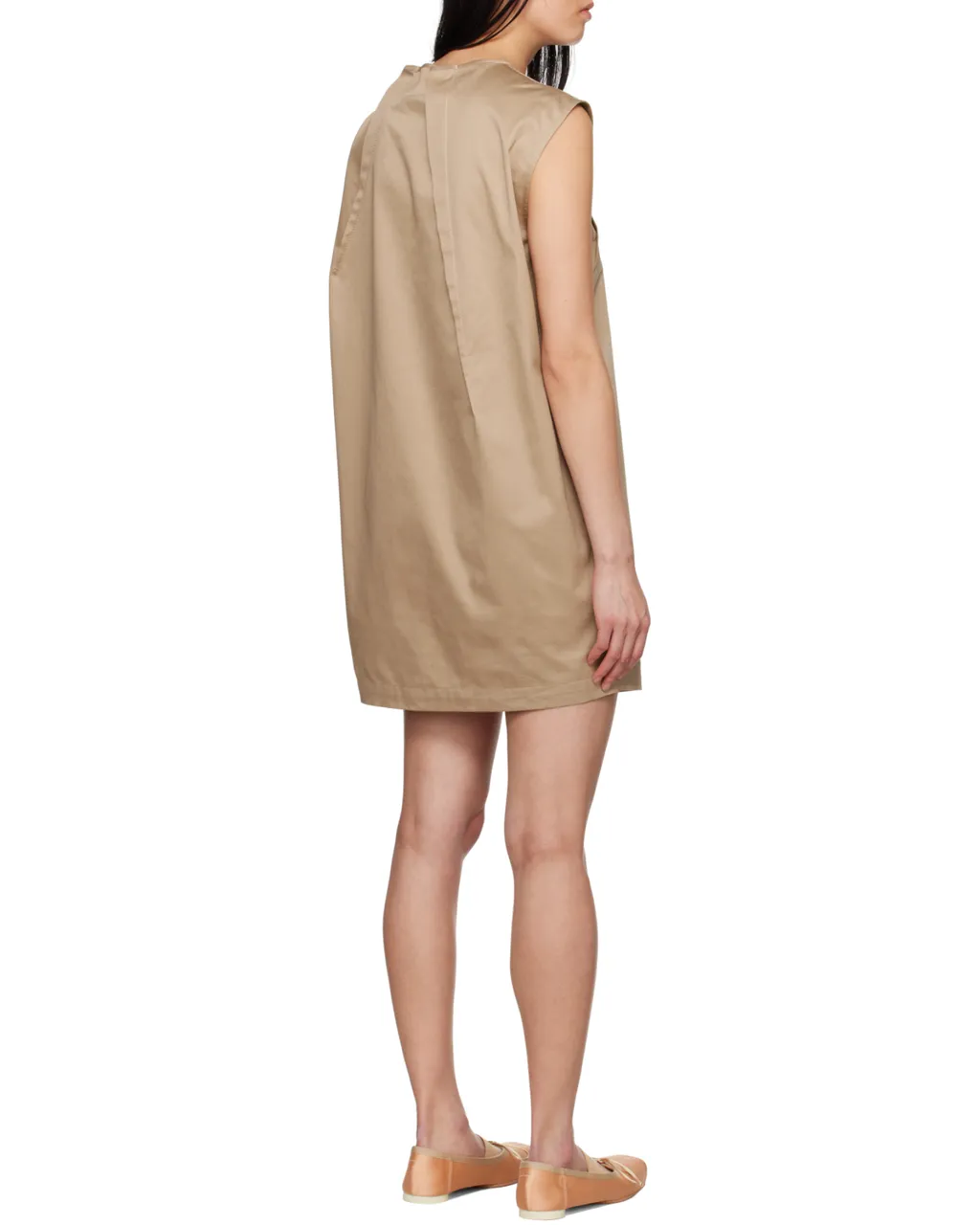 Pleat-Detail Cap Sleeved Dress