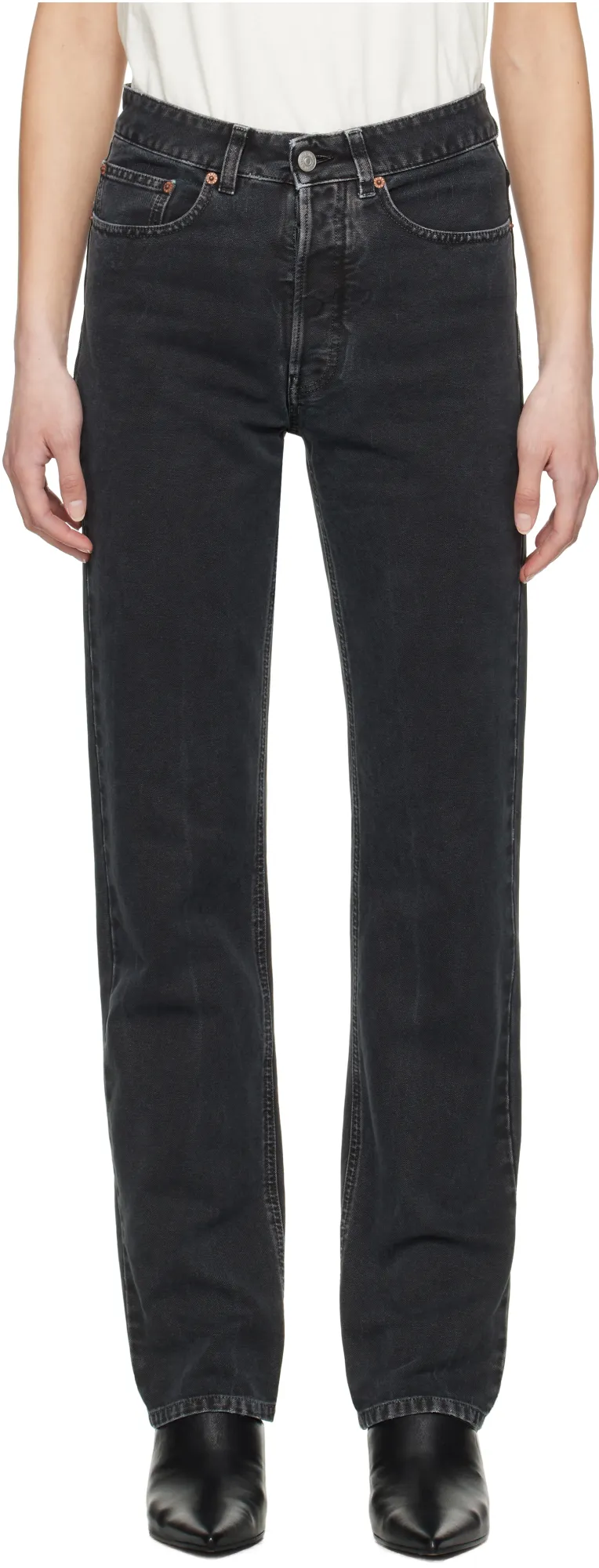Straight-Leg Single-Stitch Logo Jeans