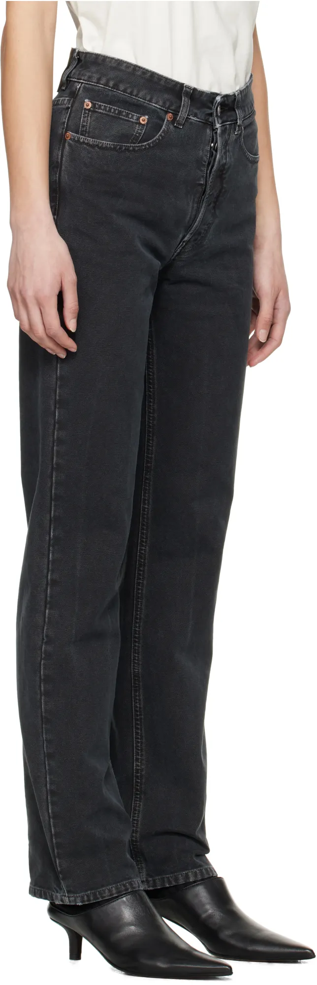 Straight-Leg Single-Stitch Logo Jeans
