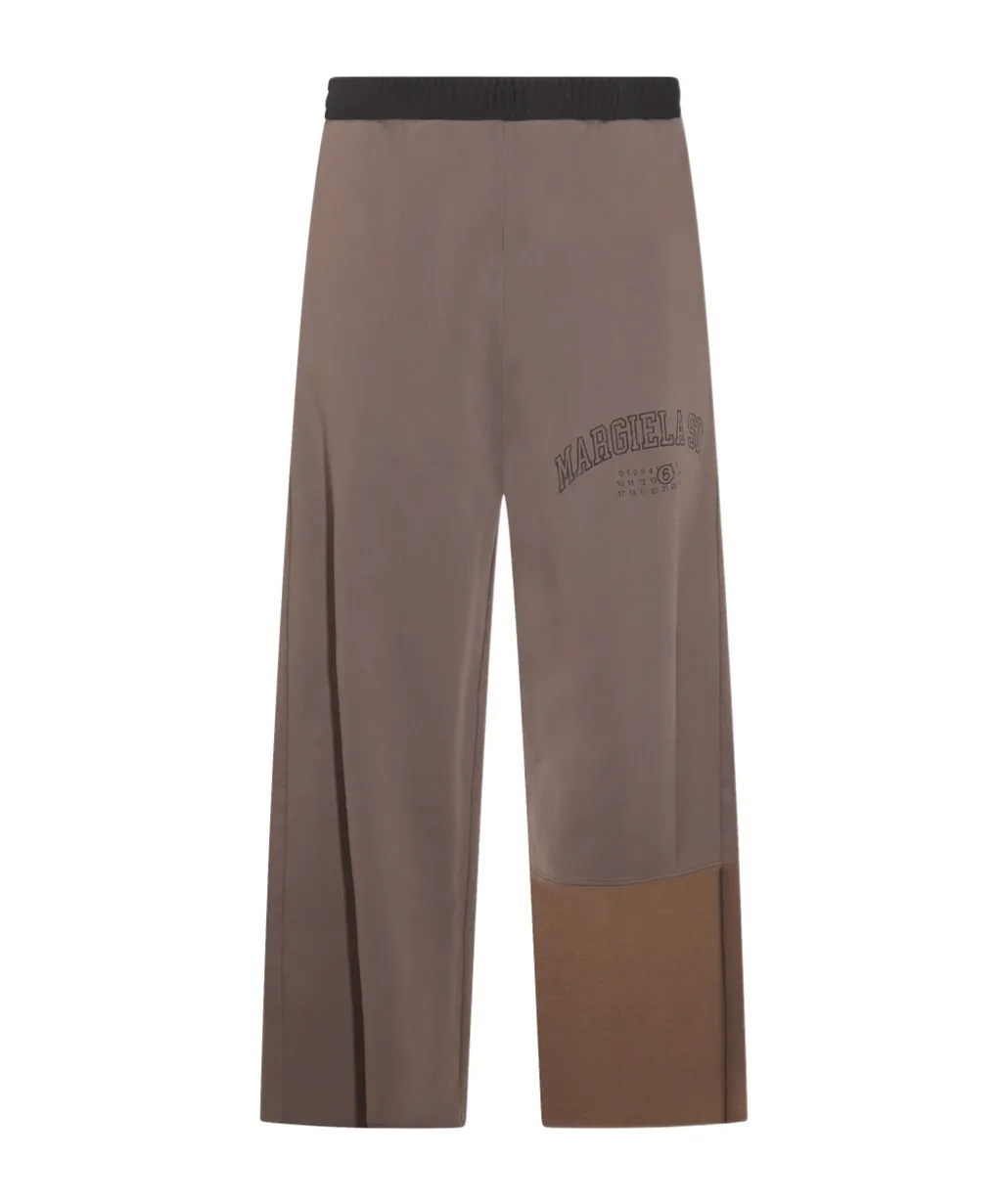 Numbers-Motif Wide-Leg Pants