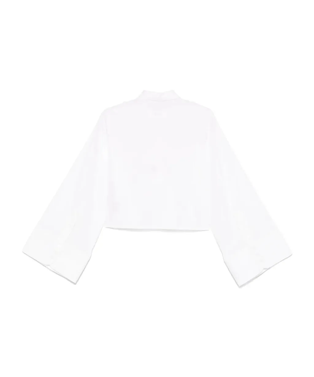 Wide Sleeved Cropped Shirt