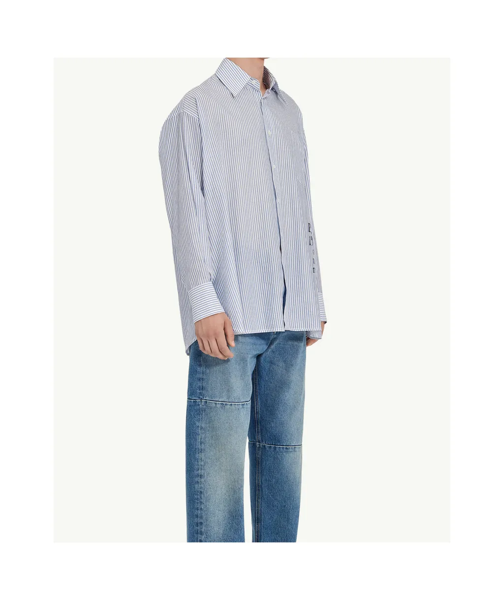 Logo Printed Striped Shirt