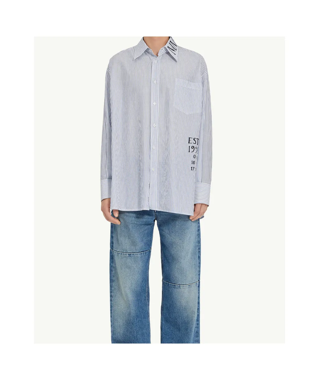 Logo Printed Striped Shirt