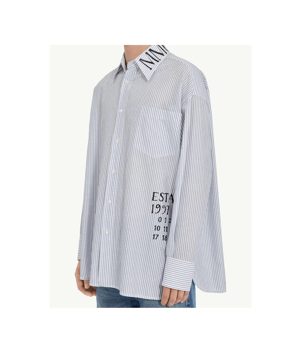 Logo Printed Striped Shirt