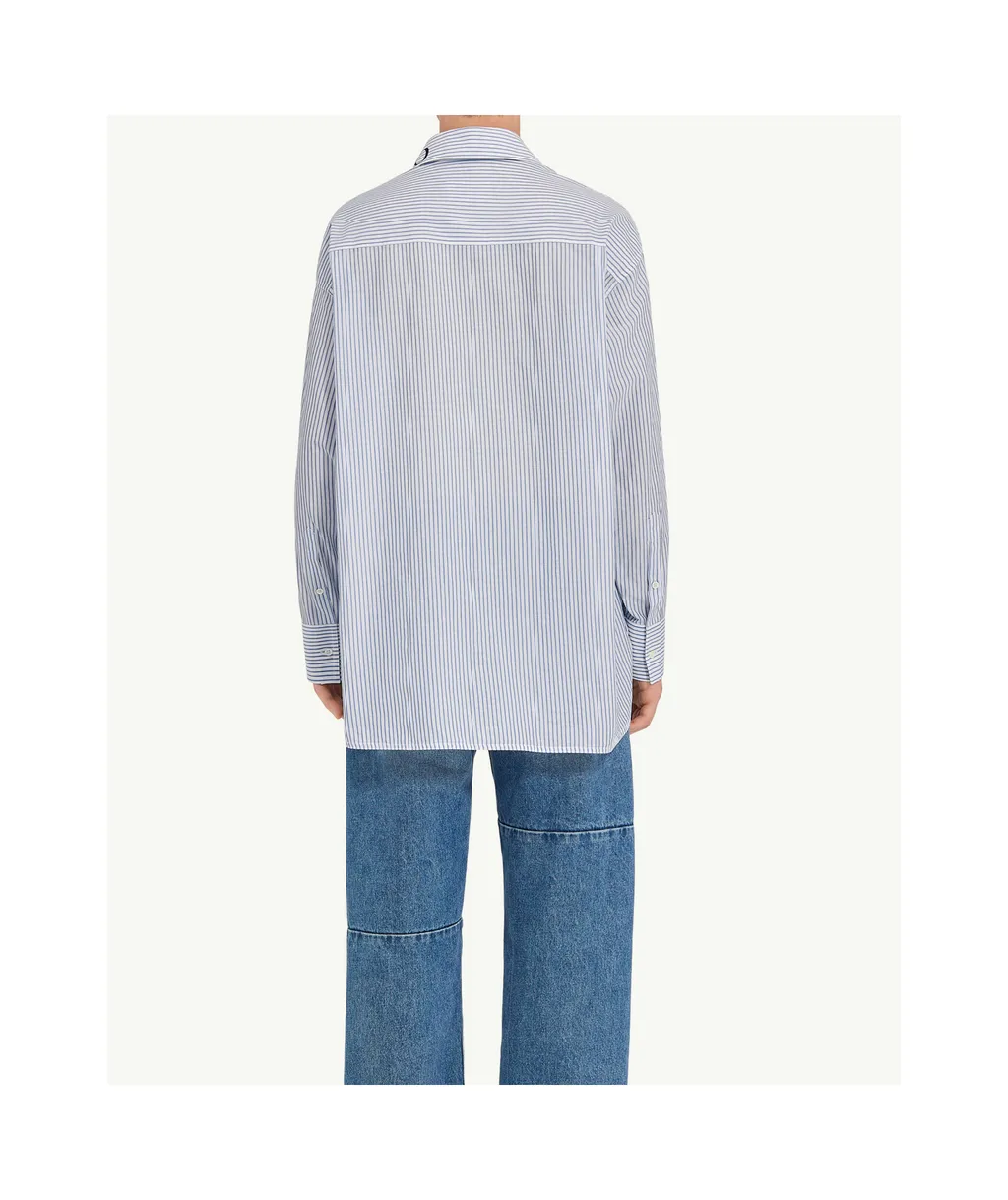 Logo Printed Striped Shirt