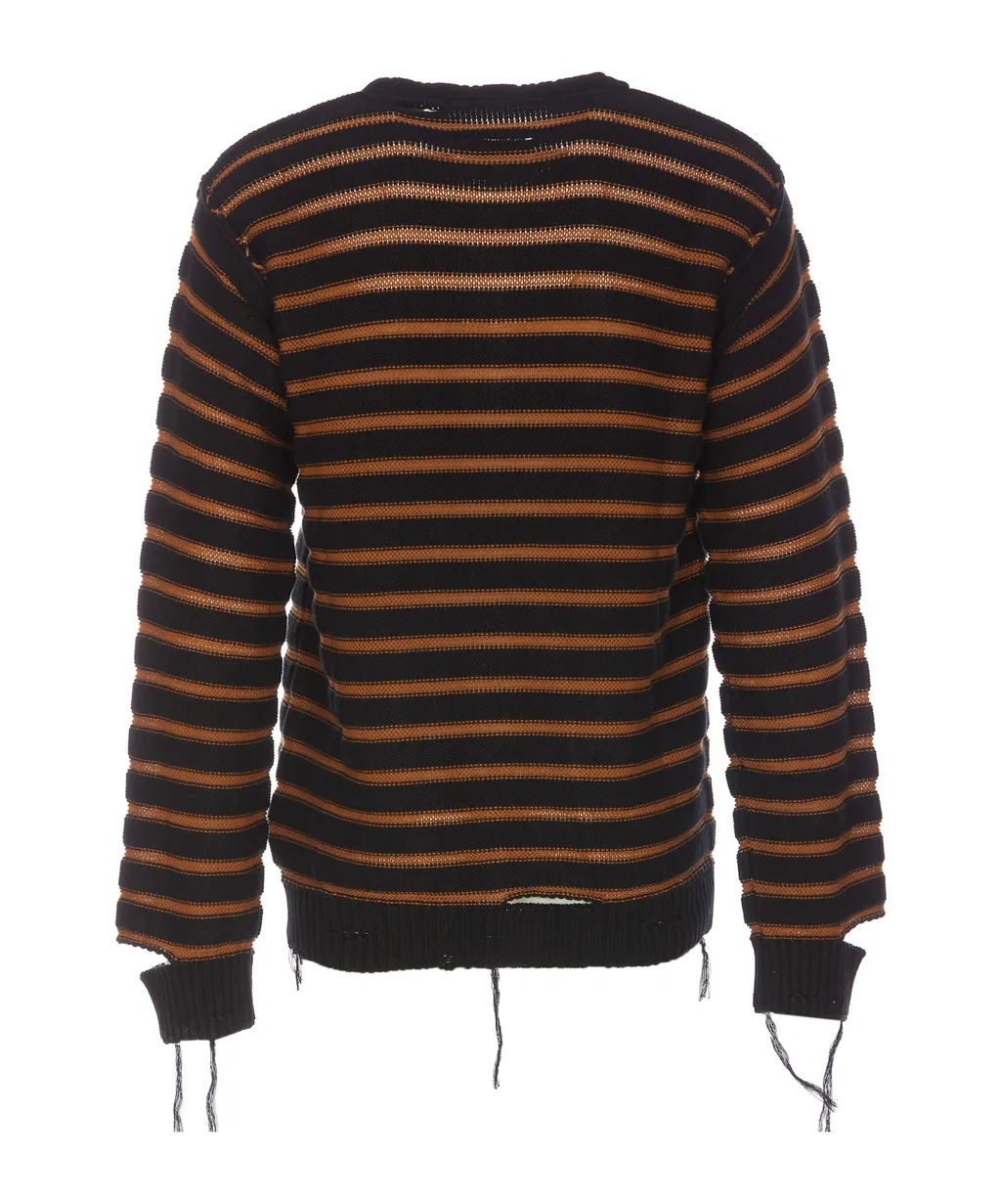 Striped Distressed Sweater