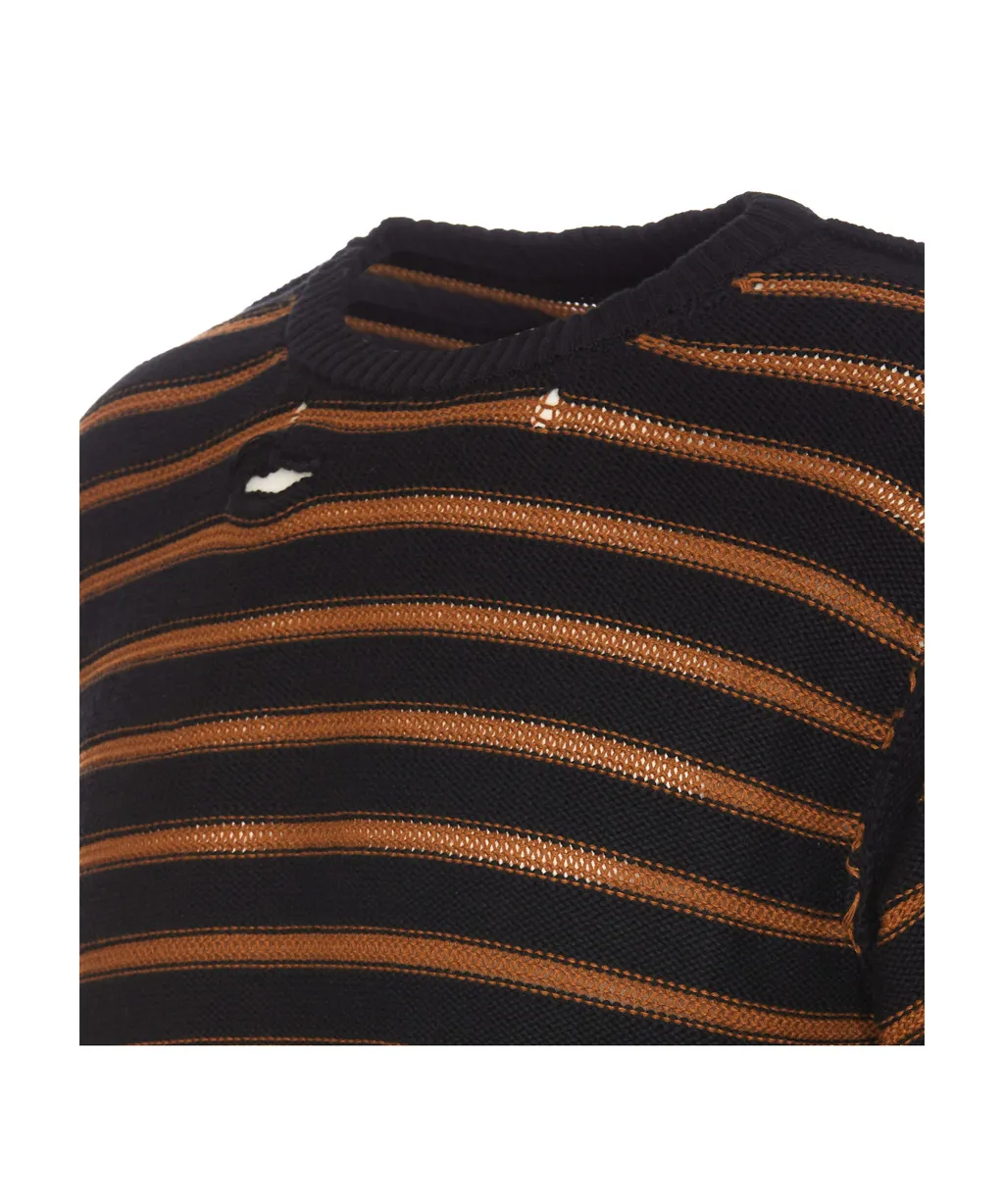 Striped Distressed Sweater