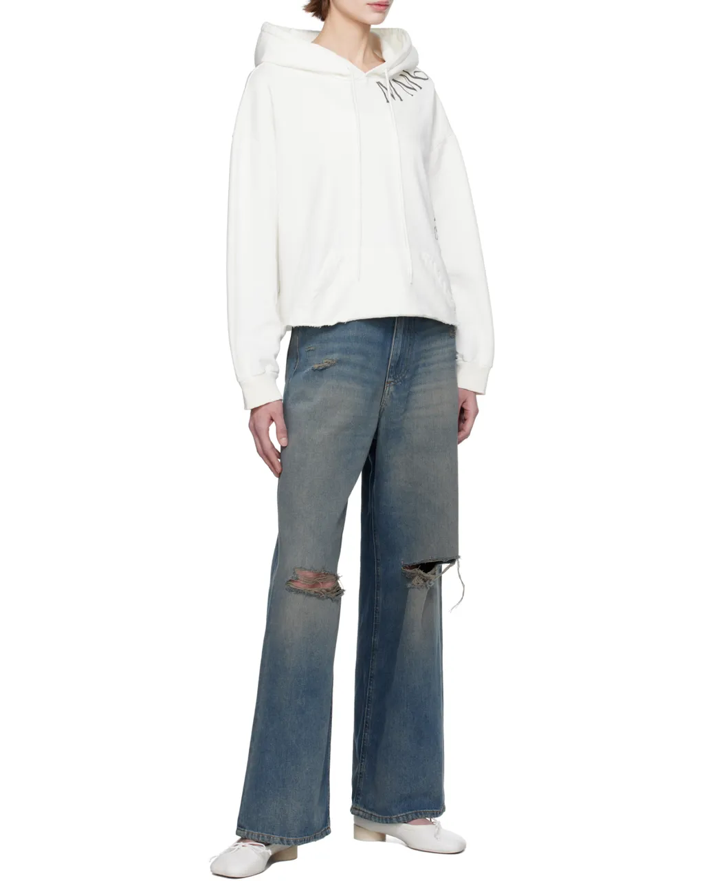 Distressed Wide Leg Jeans