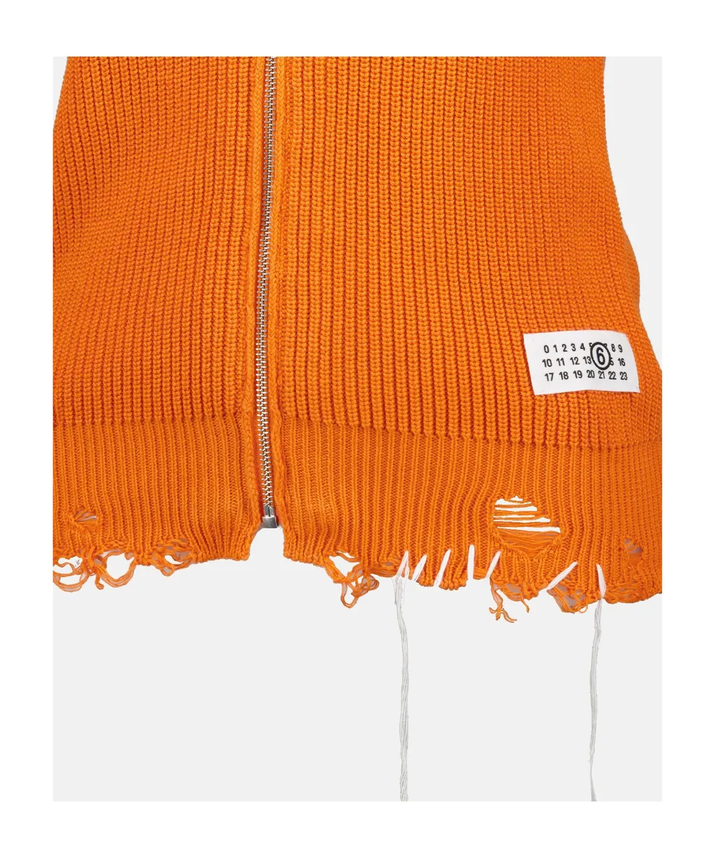 Logo Patch Distressed Vest