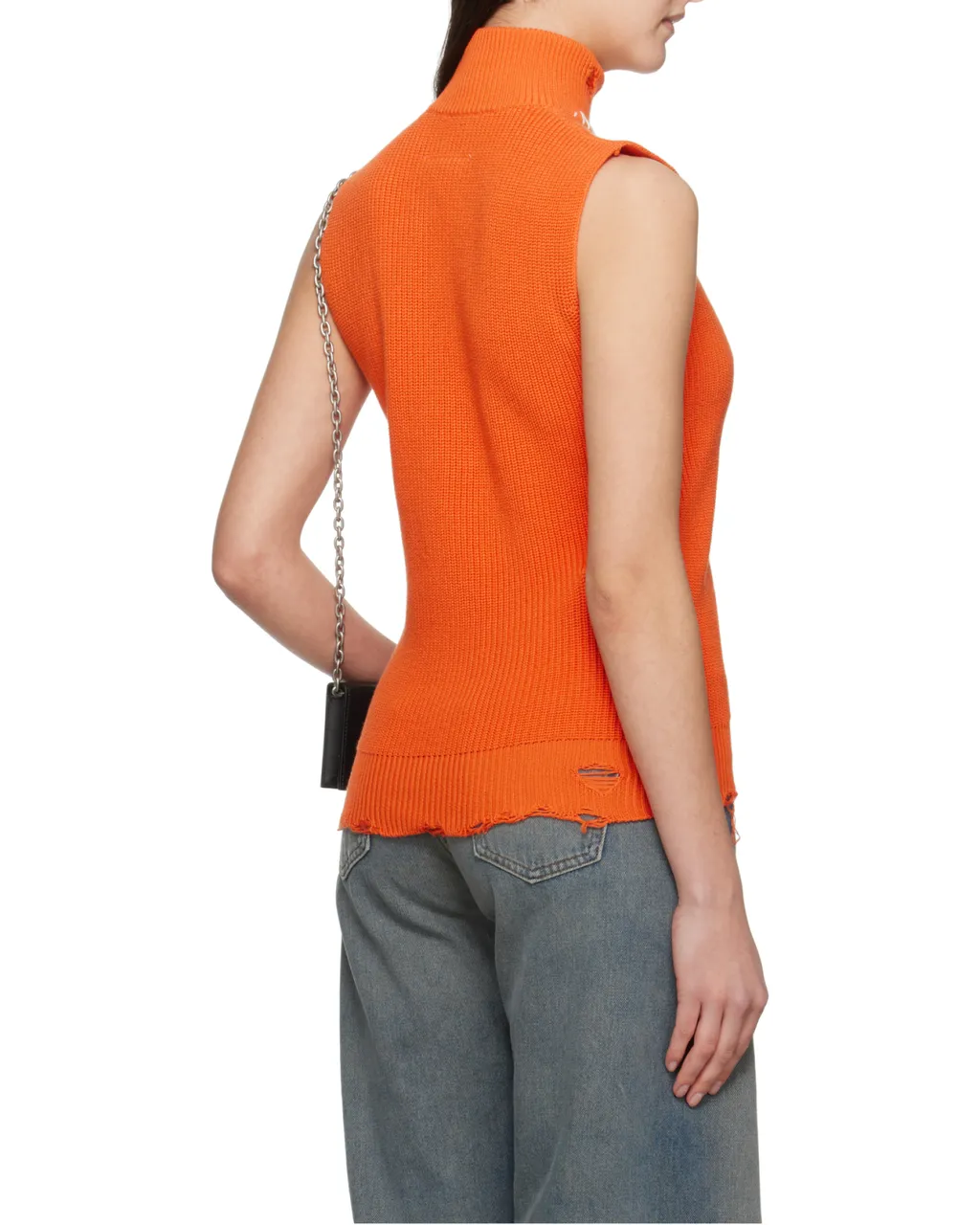 Logo Patch Distressed Vest
