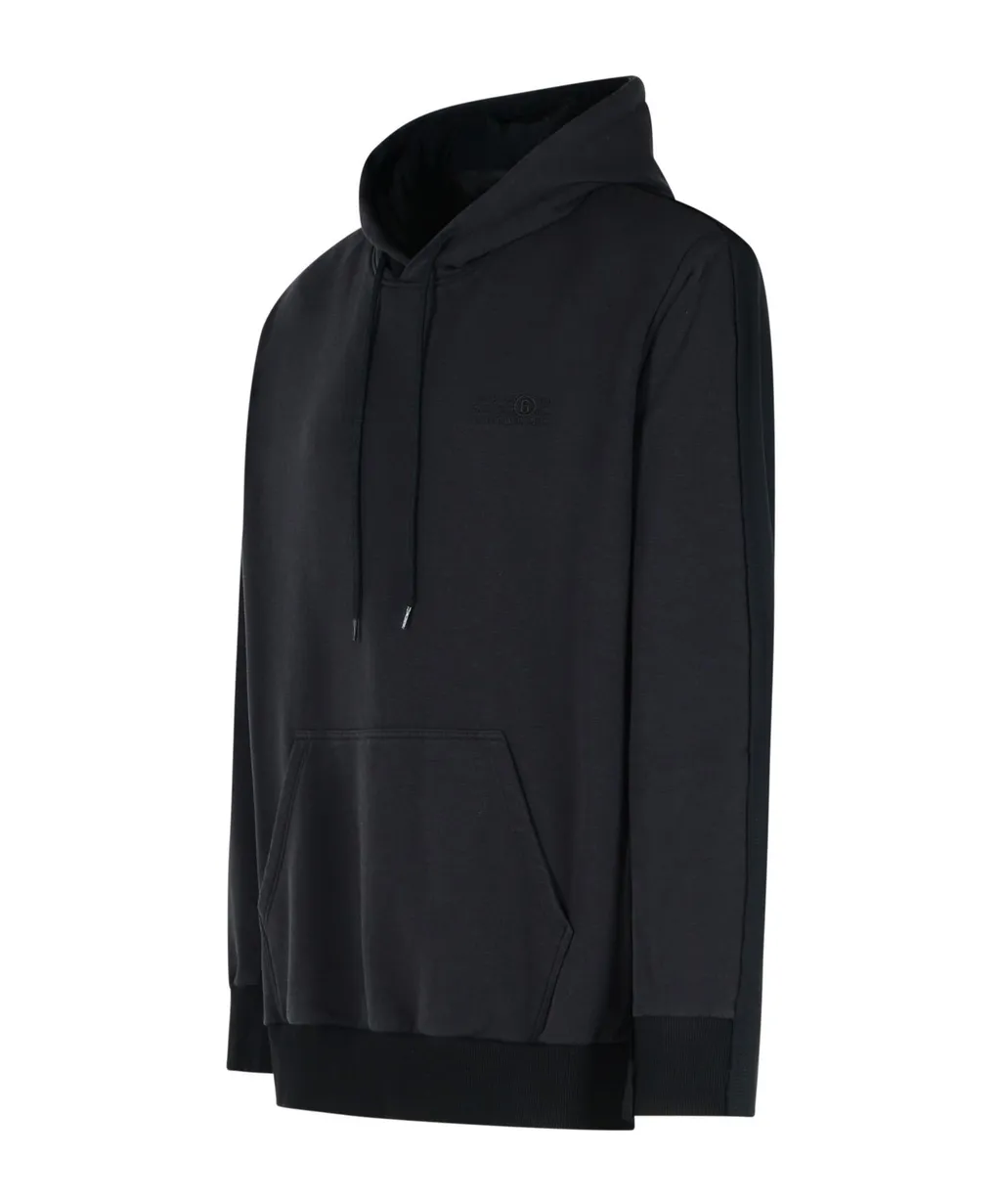 Numbers-Motif Drawstring Hoodie