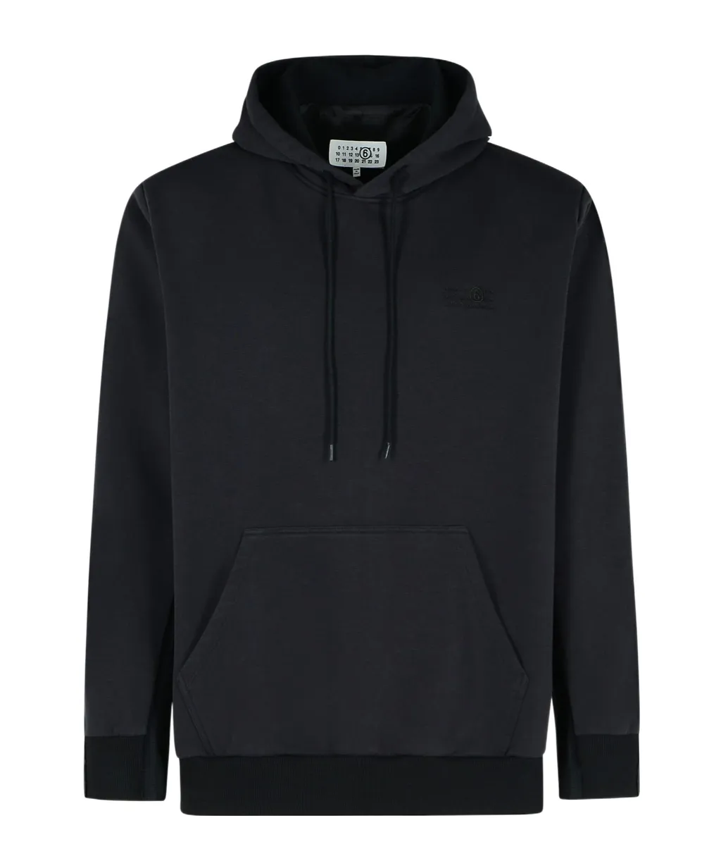 Numbers-Motif Drawstring Hoodie