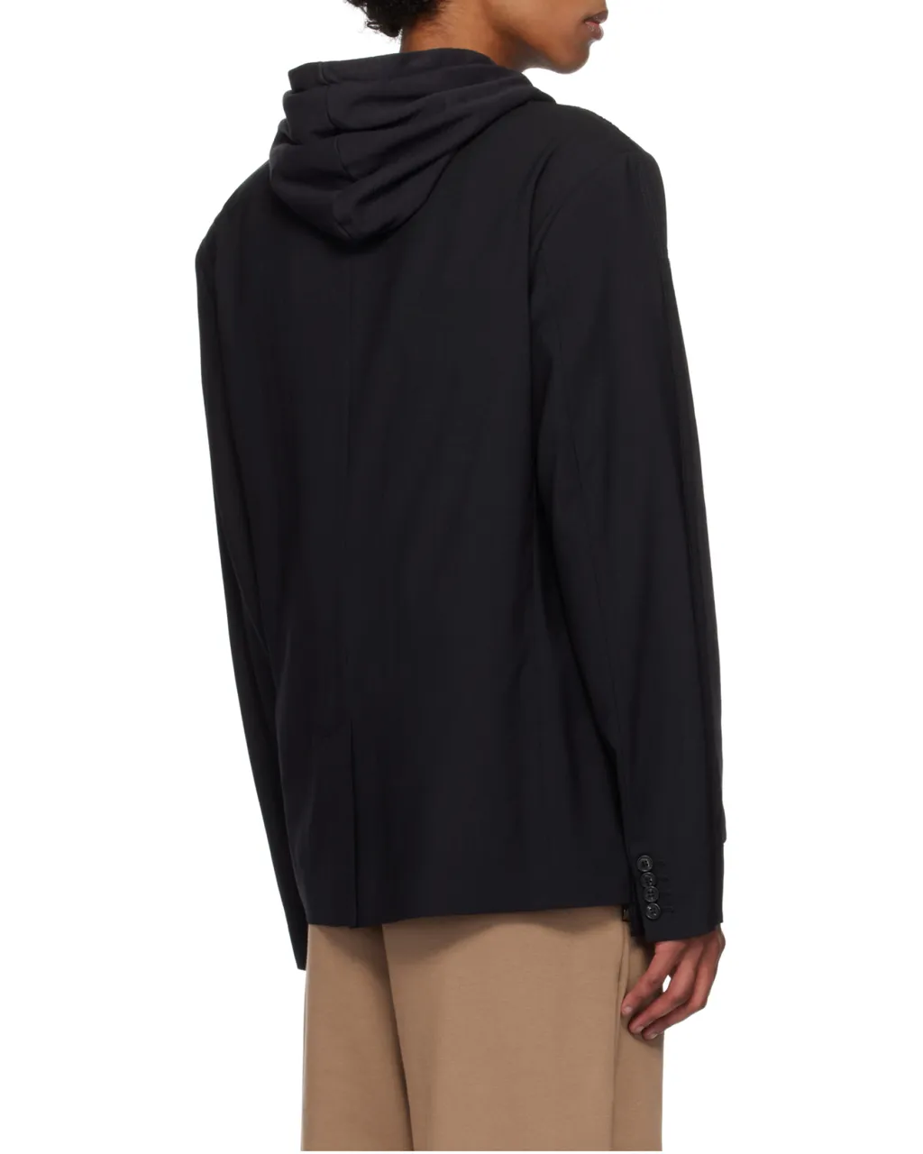 Numbers-Motif Drawstring Hoodie